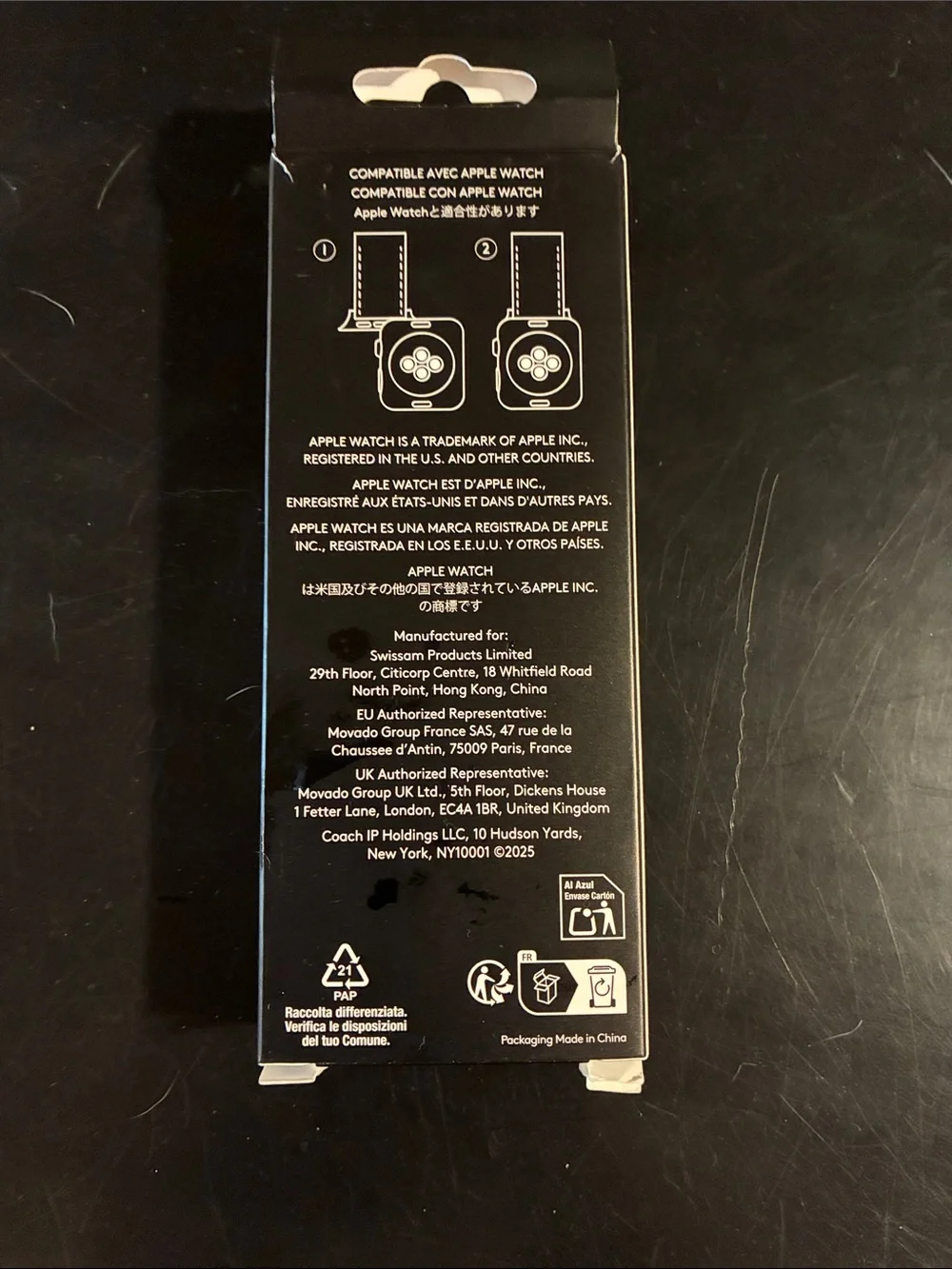 Coach Signature Silver Apple Watch Band